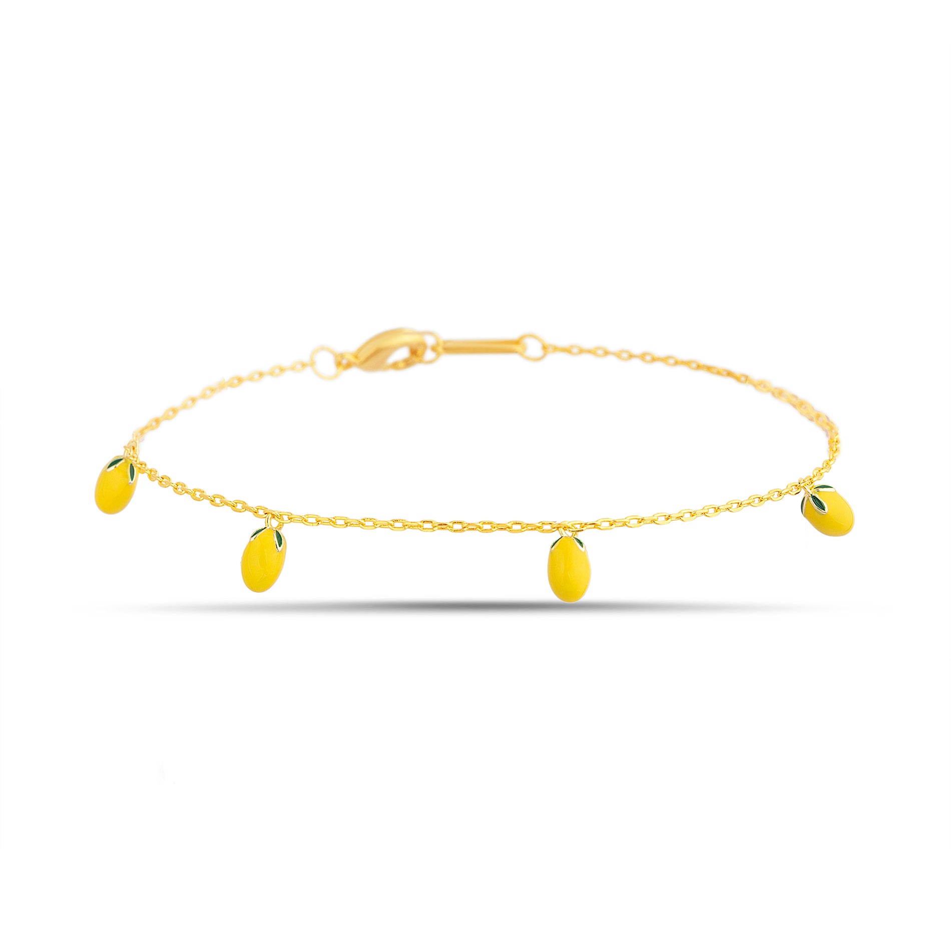 Gold Lemon Charm Dangling Bracelet